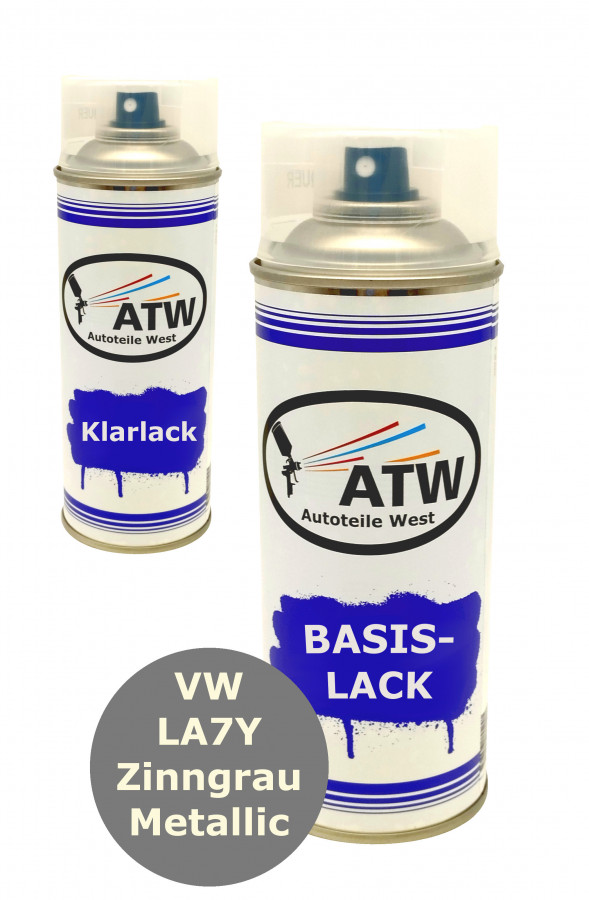 Autolack für VW LA7Y Zinngrau Metallic+400ml Klarlack Set